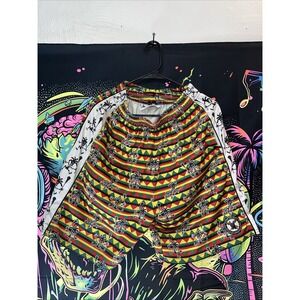 Flow Society Youth Lacrosse Shorts Medium‎ Rasta Man Red Green Yellow White